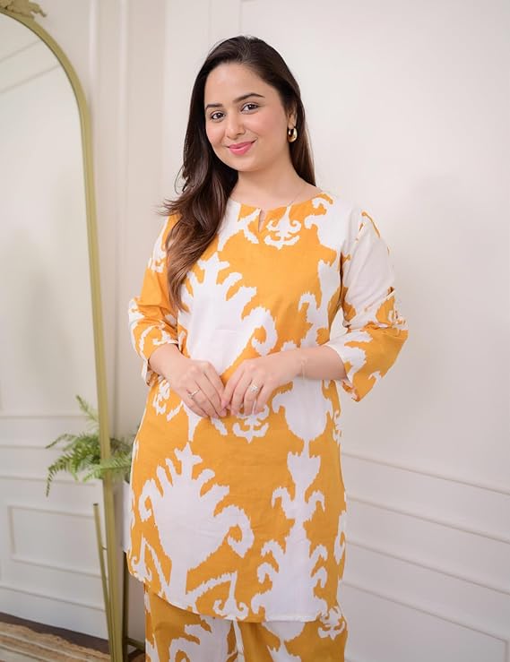 Golden Radiance Ikat Co-ord Set