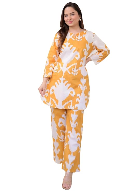 Golden Radiance Ikat Co-ord Set