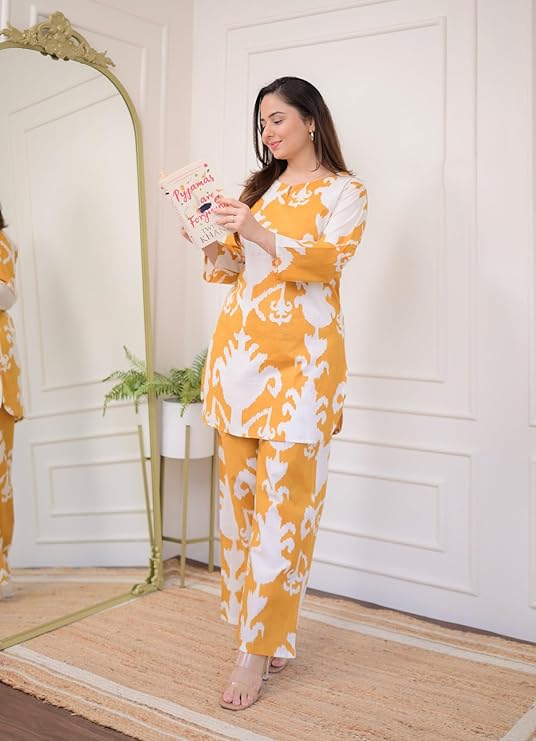 Golden Radiance Ikat Co-ord Set