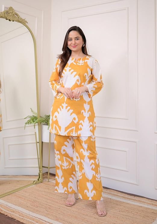 Golden Radiance Ikat Co-ord Set