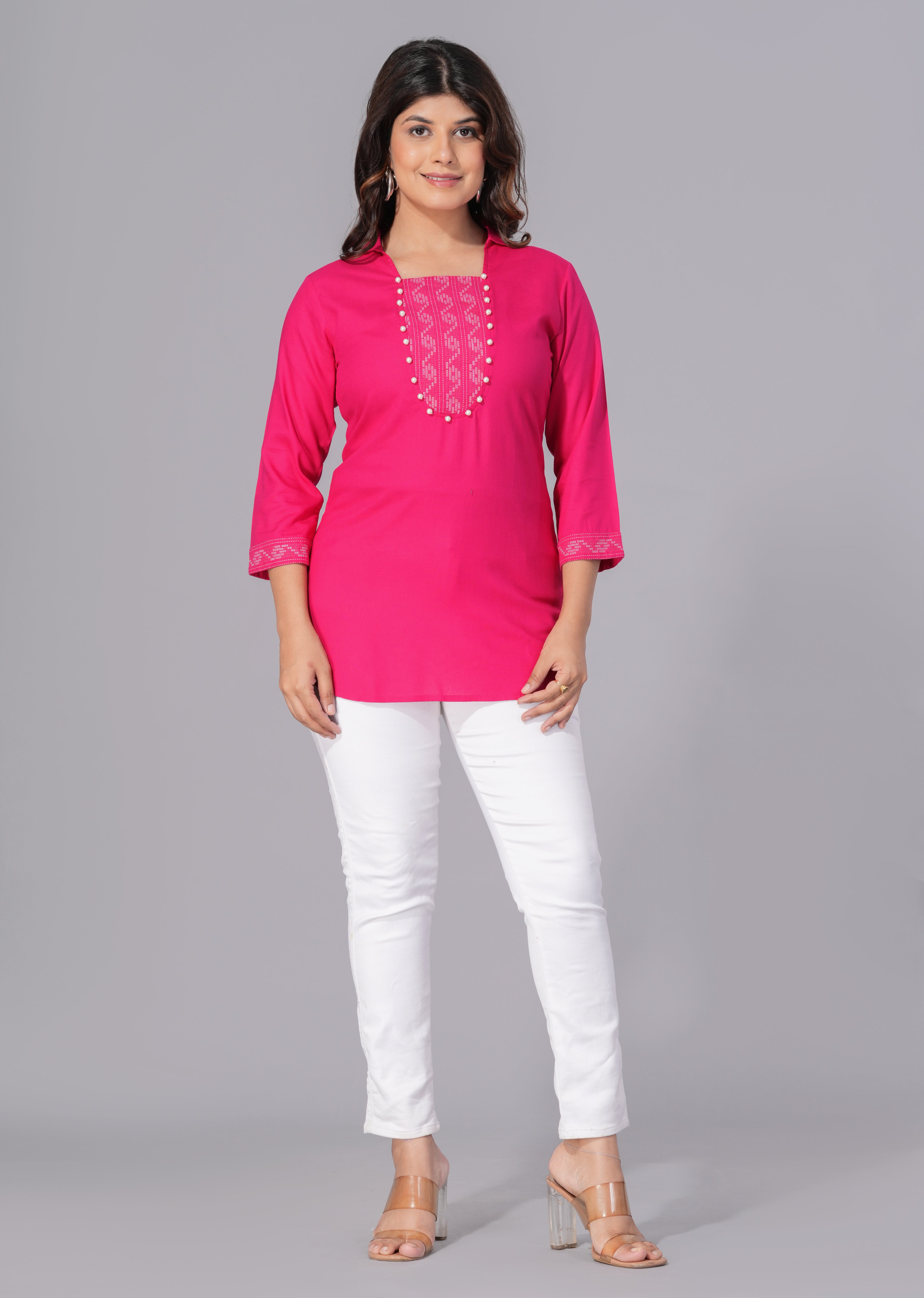 Rani Elegance Rayon Embellished Tunic Top