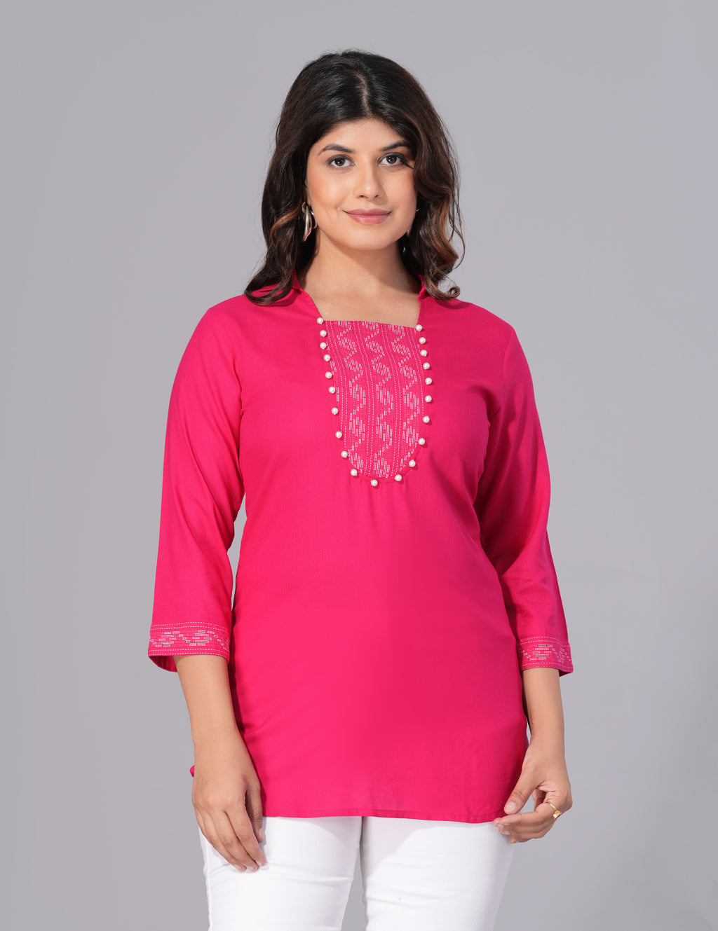Rani Elegance Rayon Embellished Tunic Top