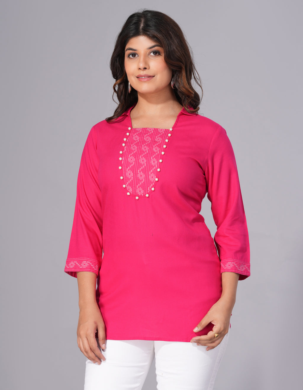 Rani Elegance Rayon Embellished Tunic Top