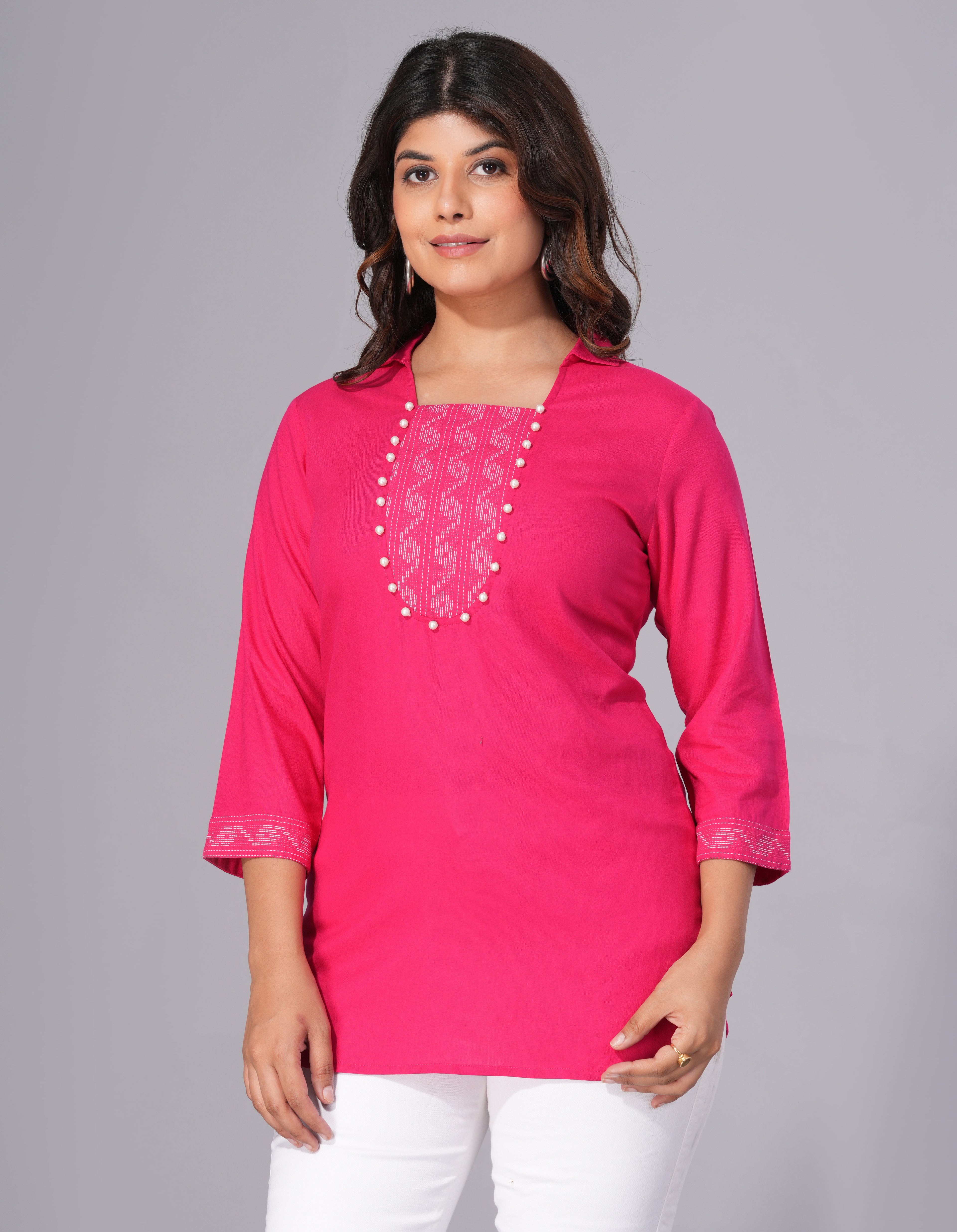 Rani Elegance Rayon Embellished Tunic Top