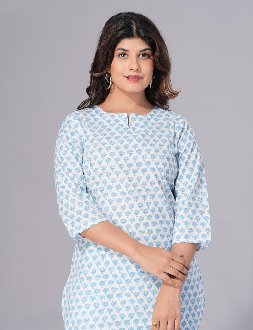 Sky Serenity Printed Cotton Co-ord Set