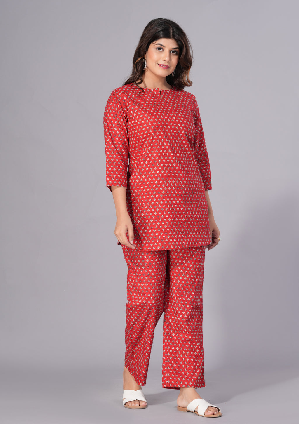 Ruby Charm Printed Cotton Co-ord Set