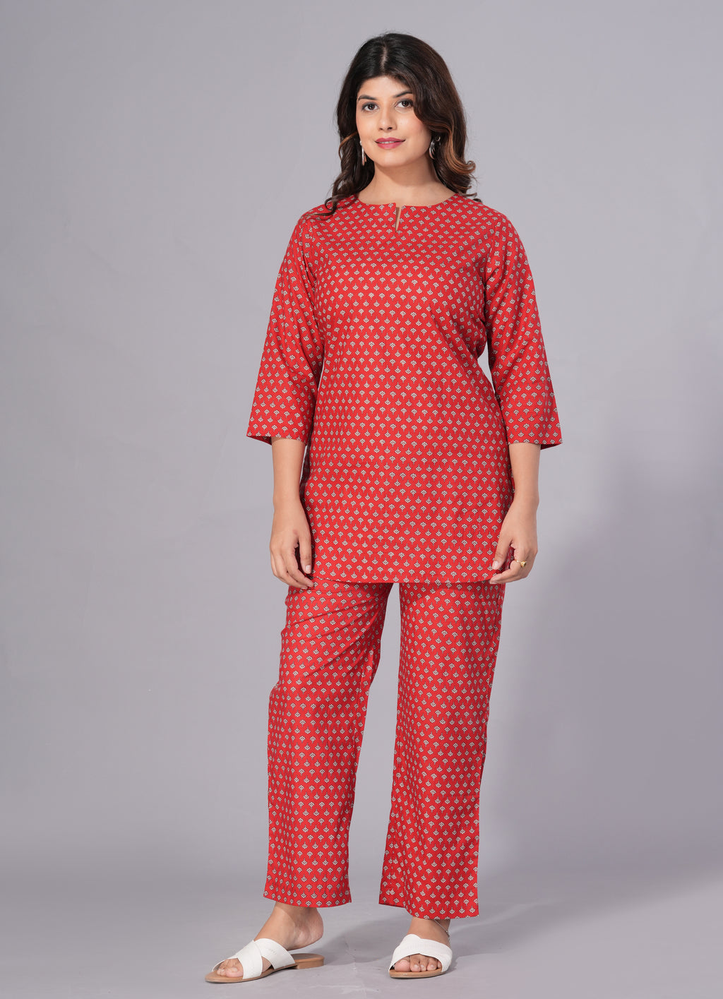 Ruby Charm Printed Cotton Co-ord Set