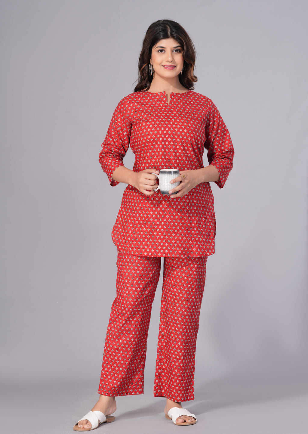 Ruby Charm Printed Cotton Co-ord Set