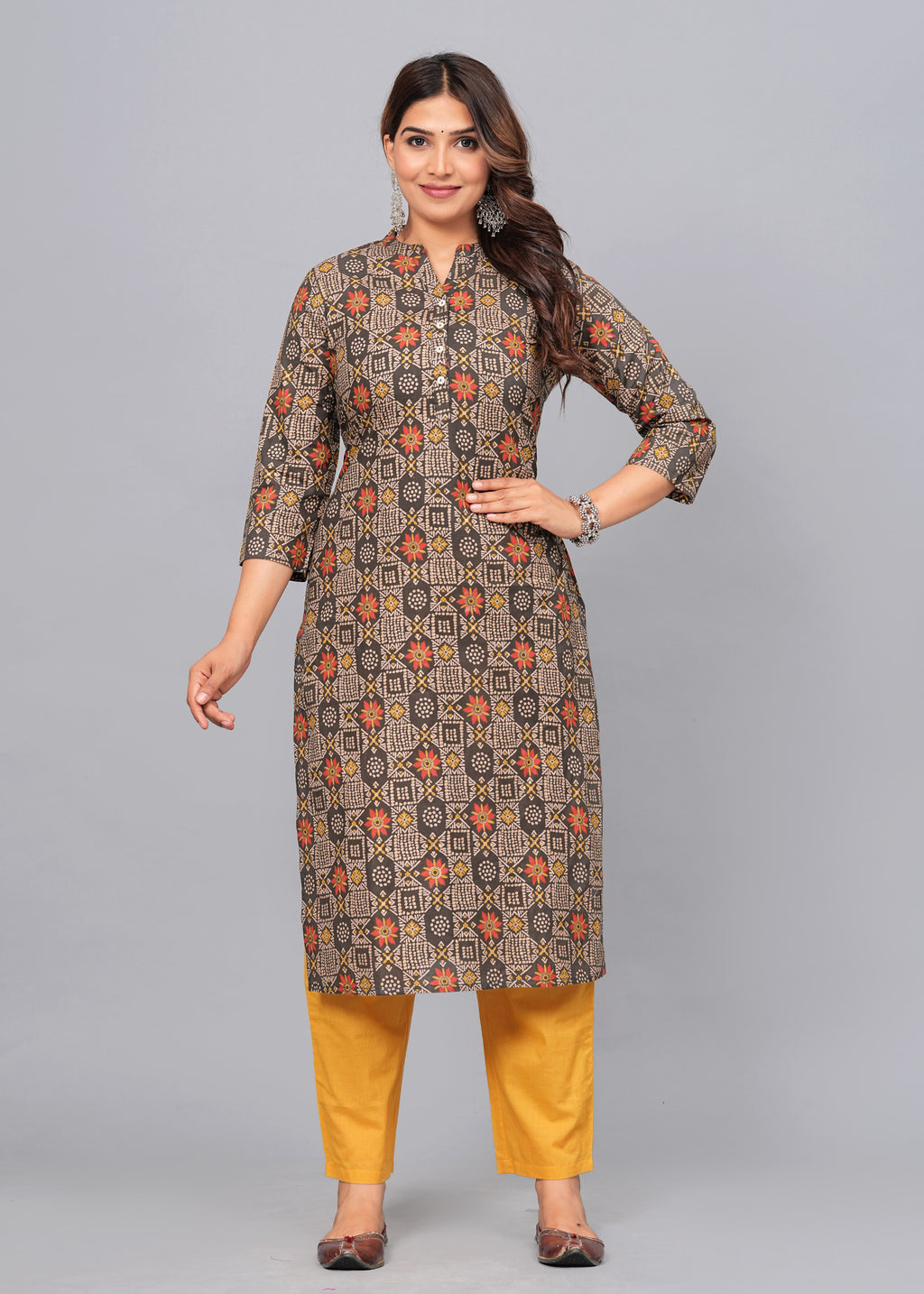Rustic Bloom Cotton Printed Kurta