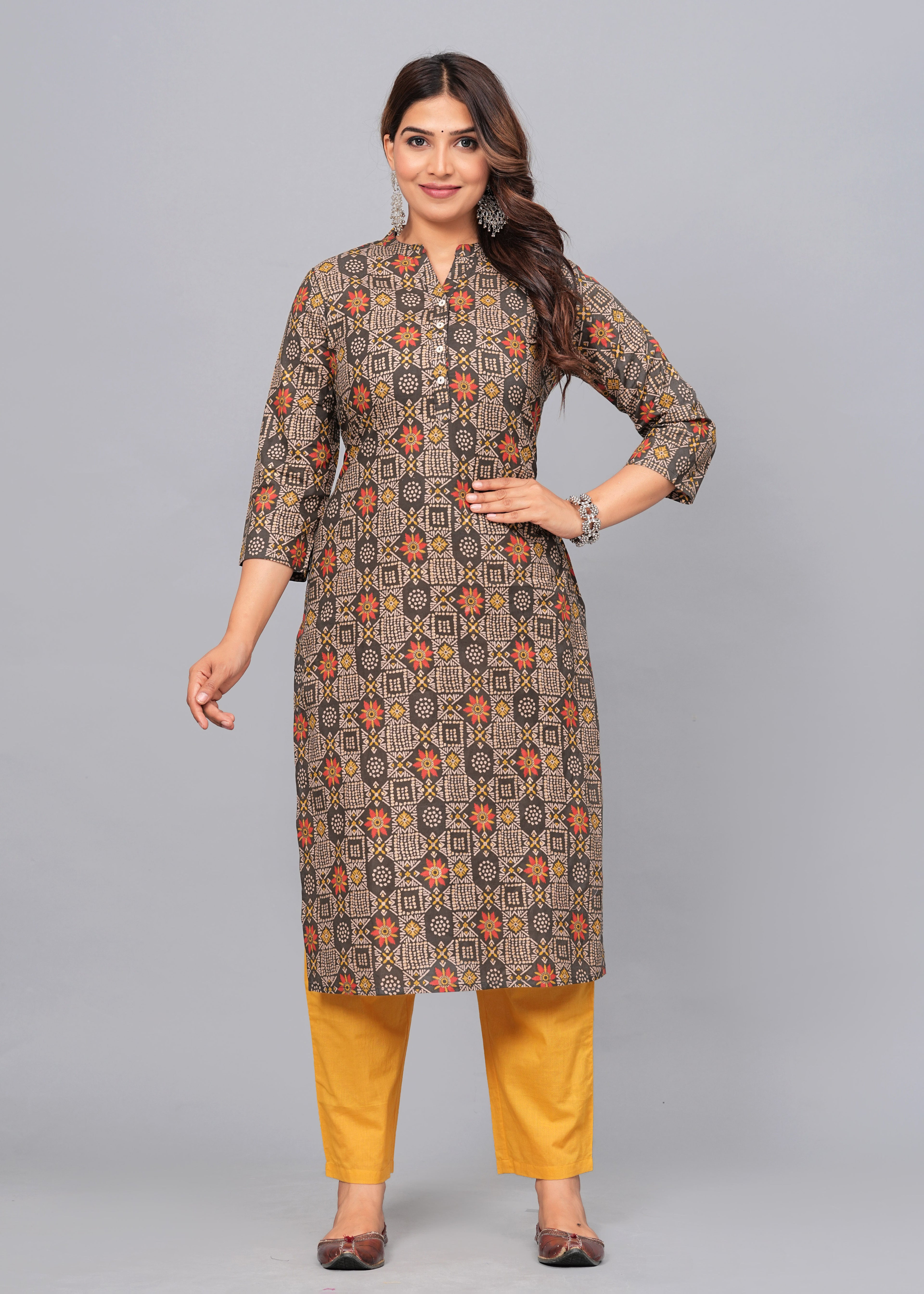 Rustic Bloom Cotton Printed Kurta