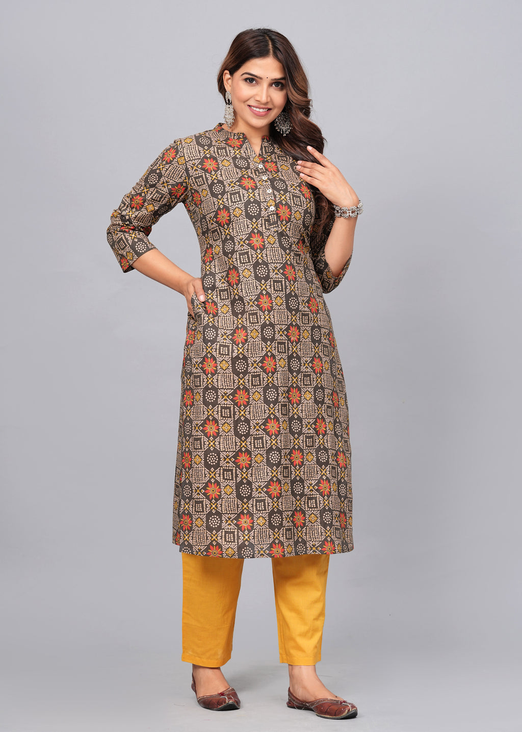 Rustic Bloom Cotton Printed Kurta