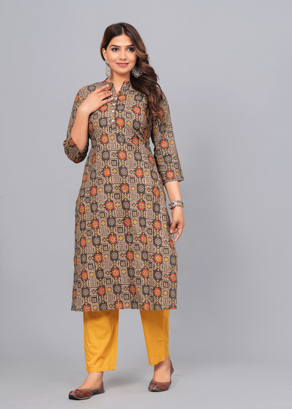 Rustic Bloom Cotton Printed Kurta