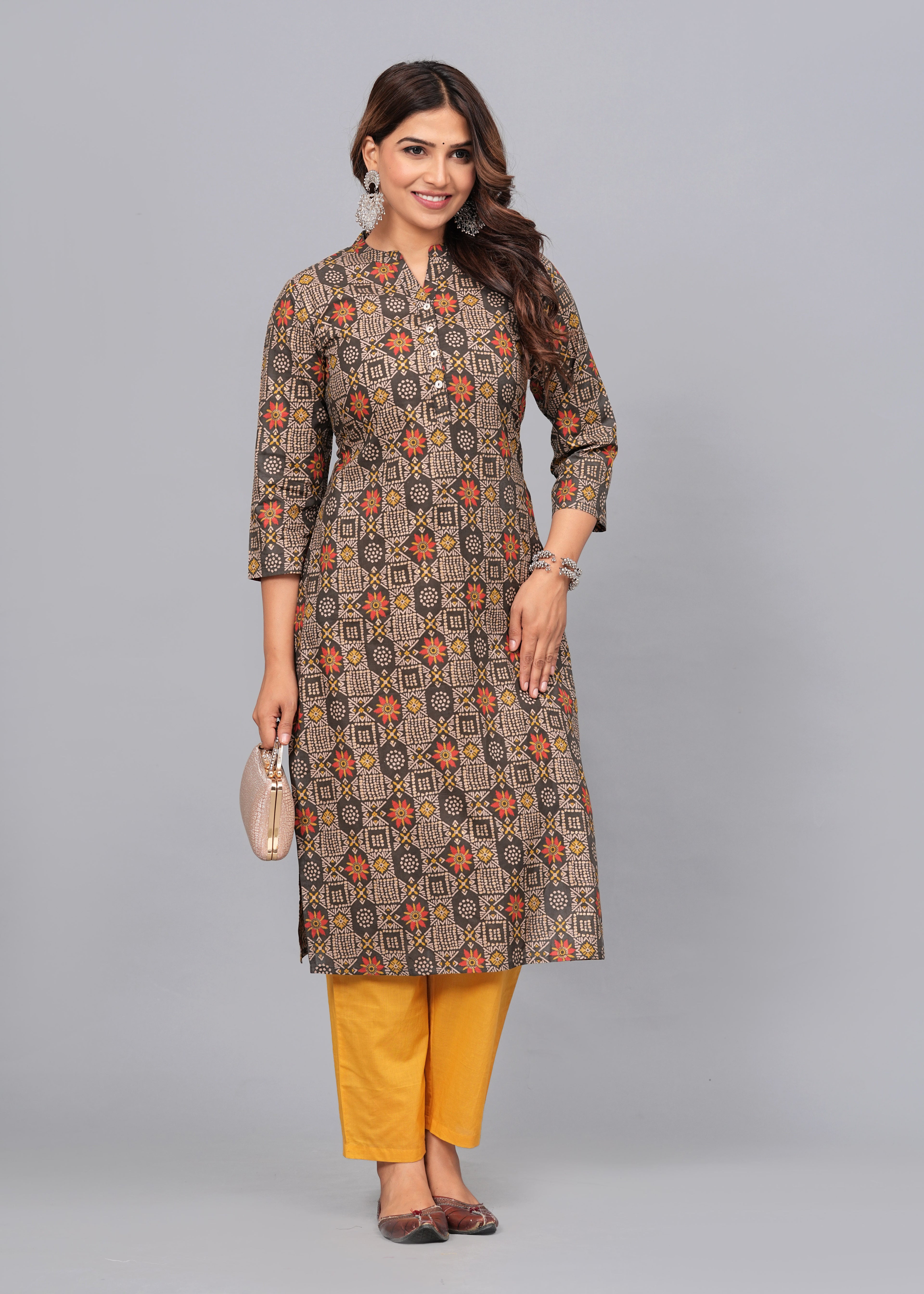 Rustic Bloom Cotton Printed Kurta