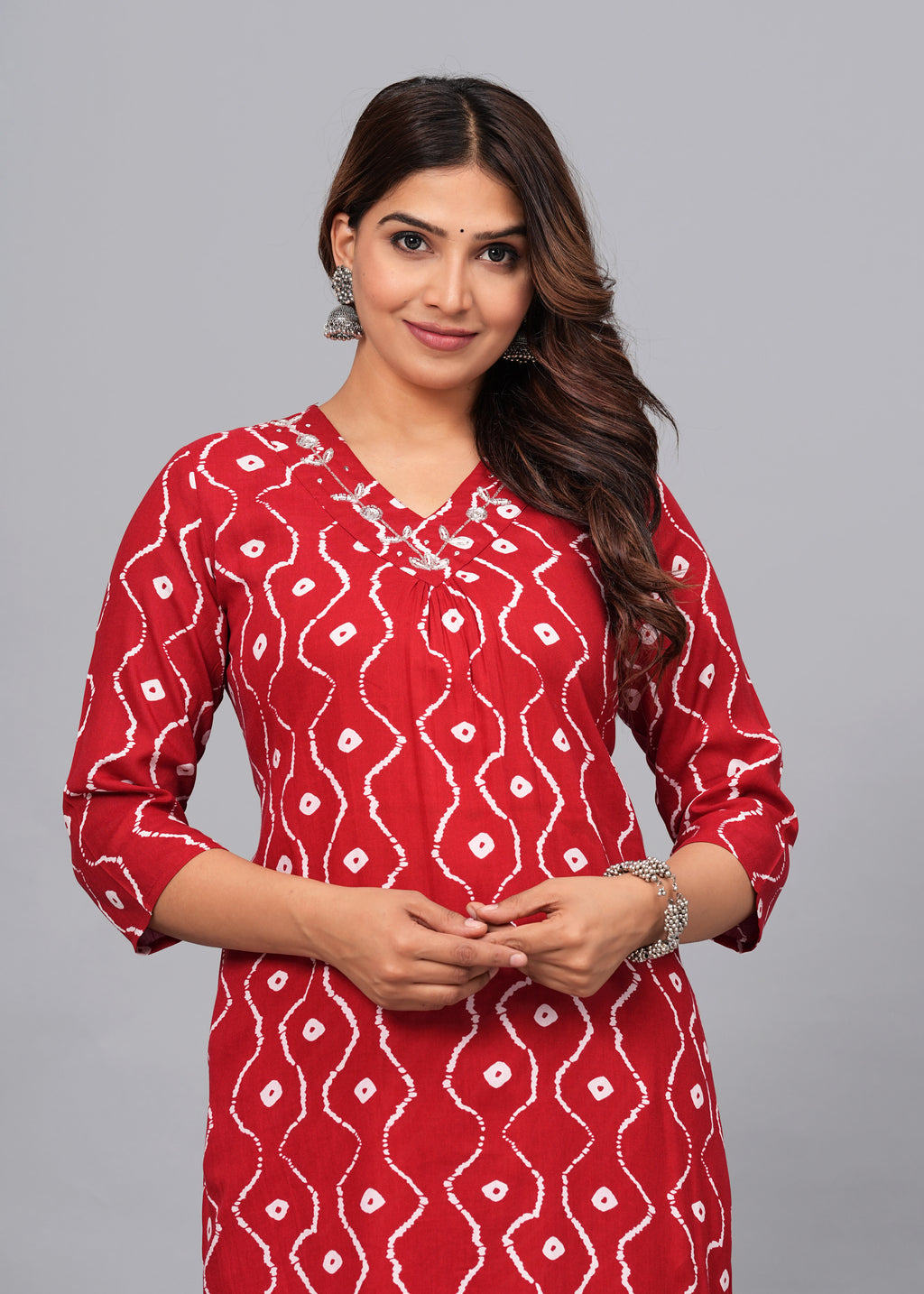 Crimson Wave Handcrafted Cotton Co-ord Set