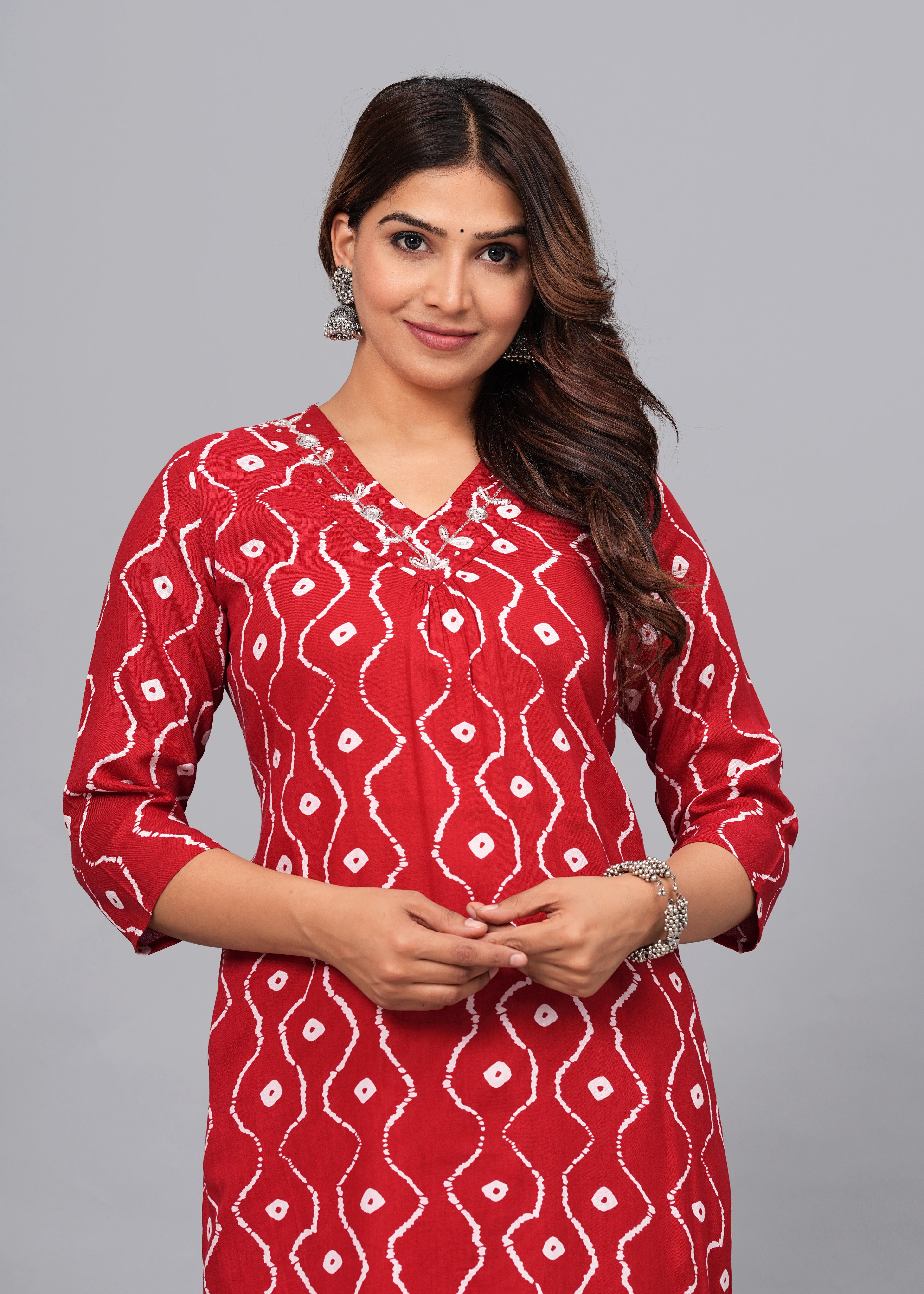 Crimson Wave Handcrafted Cotton Co-ord Set