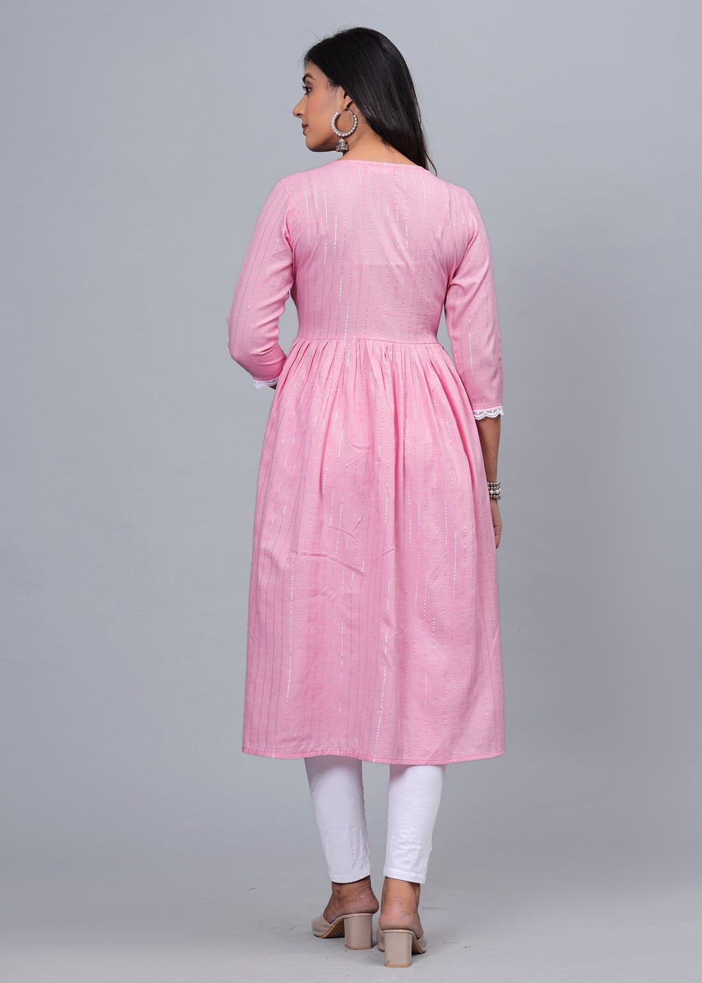 Blush Elegance Luxe Cotton Long Kurta