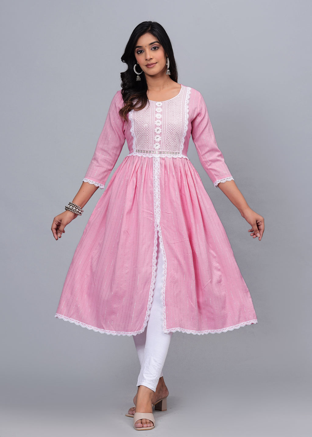Blush Elegance Luxe Cotton Long Kurta