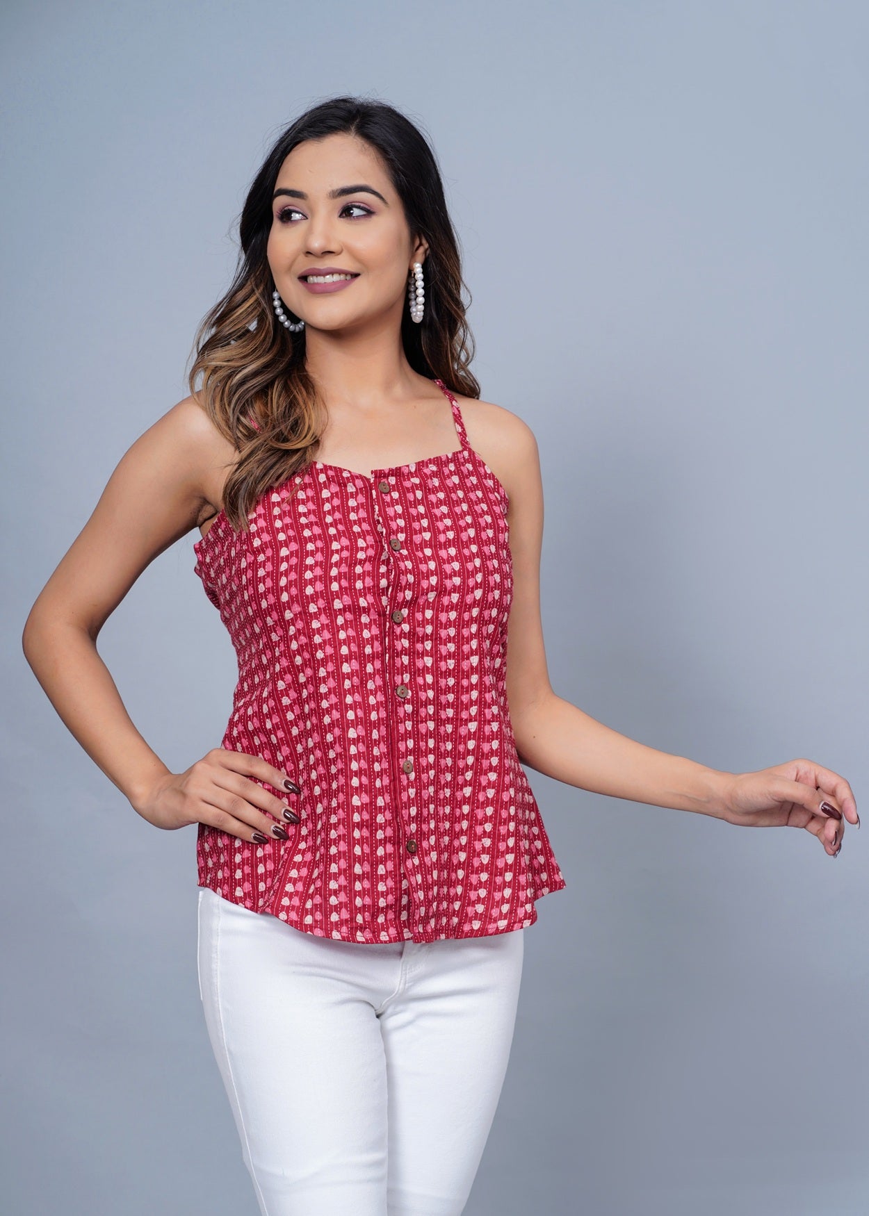 Scarlet Breeze Handblock Cotton Cami Top