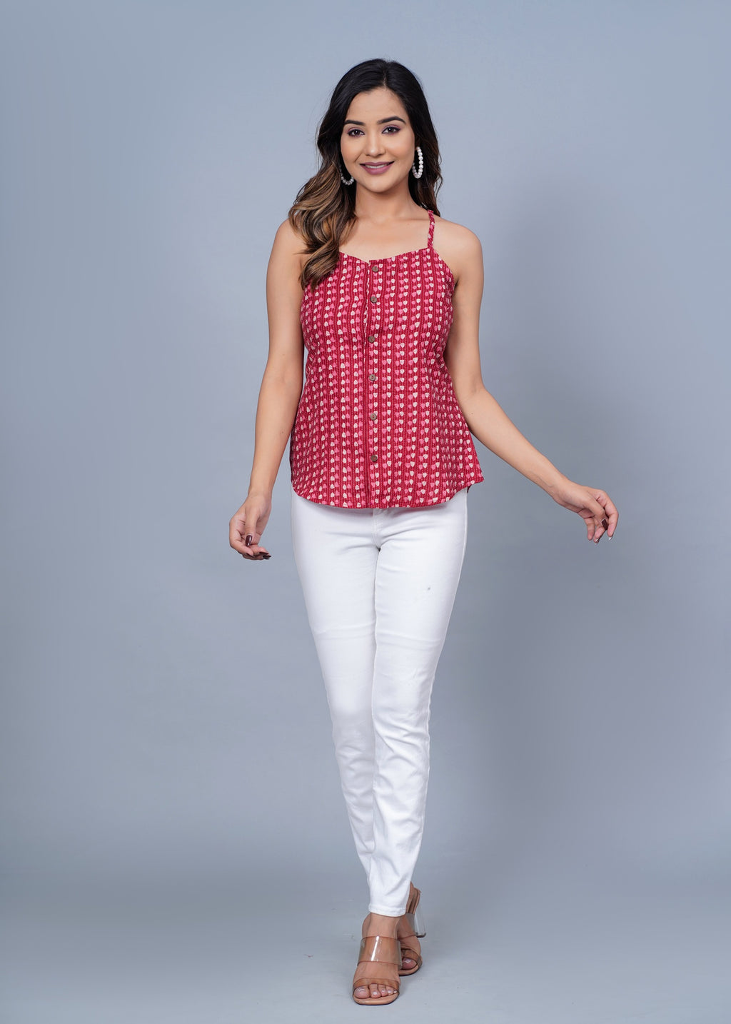 Scarlet Breeze Handblock Cotton Cami Top