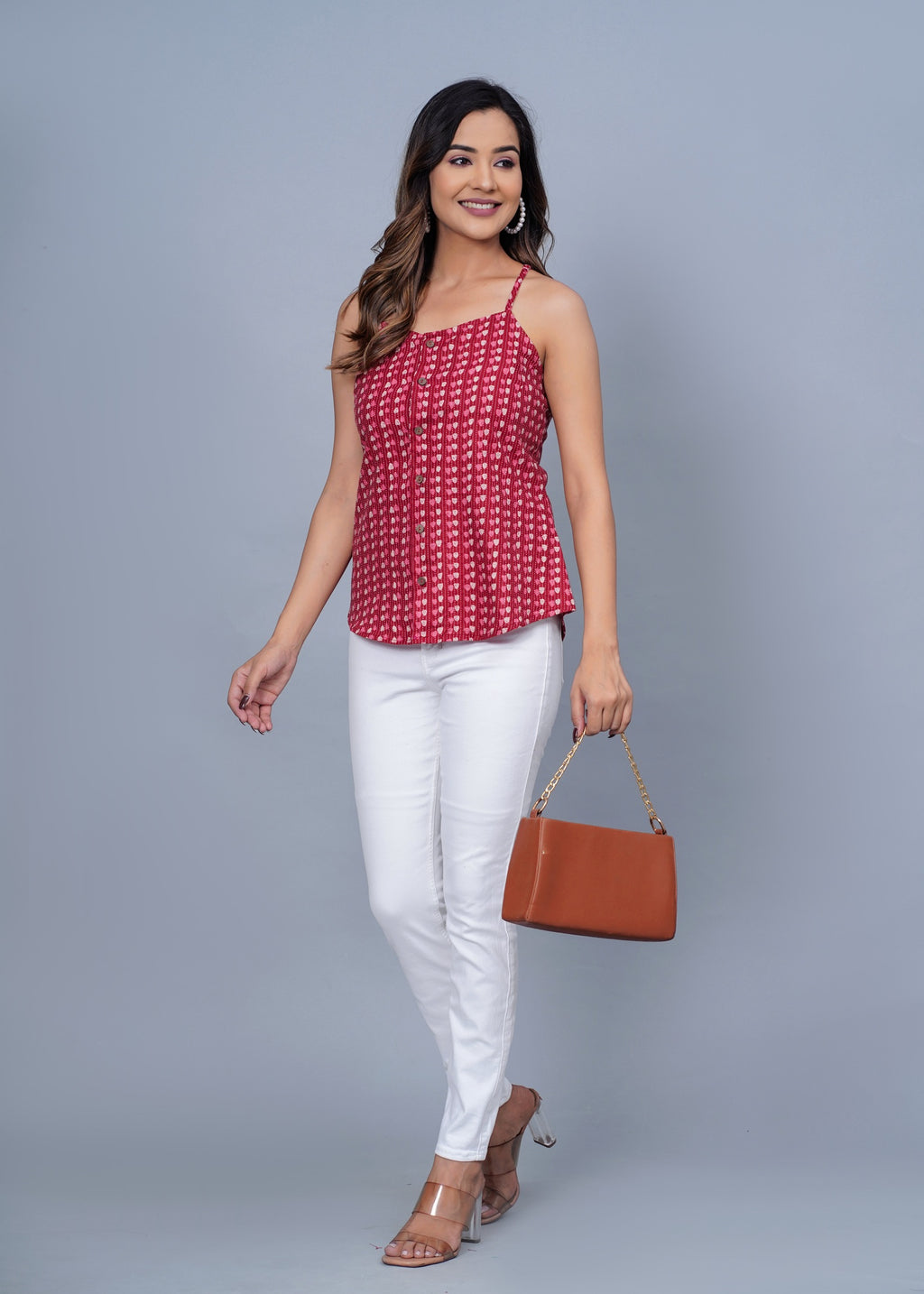 Scarlet Breeze Handblock Cotton Cami Top