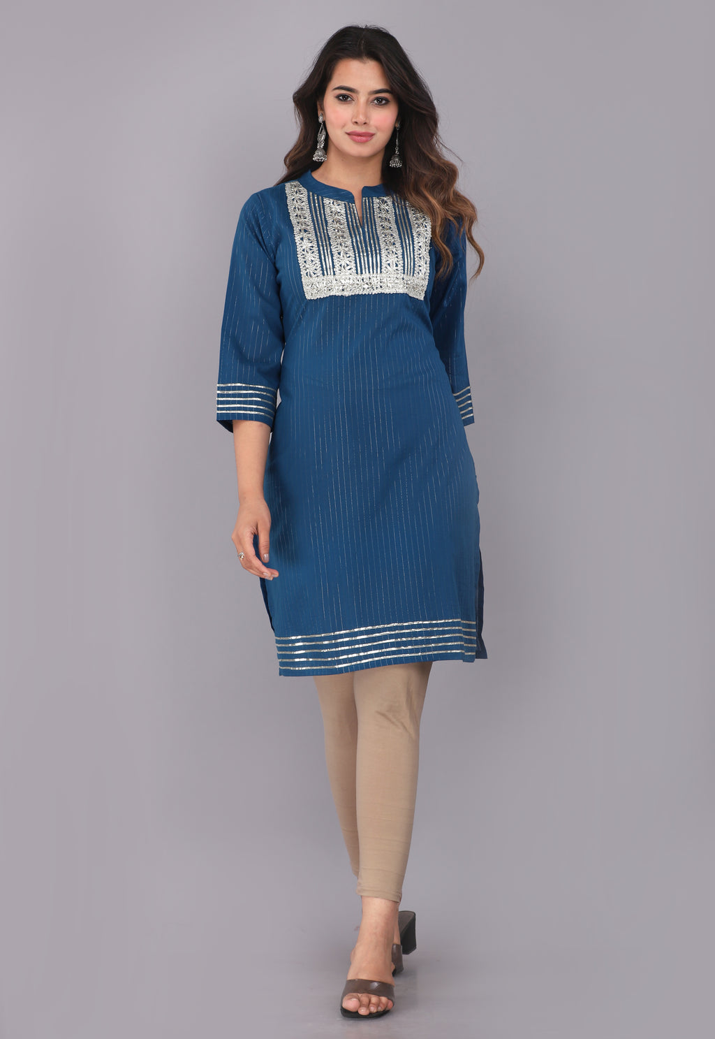 Midnight Spark Lurex Cotton Kurta