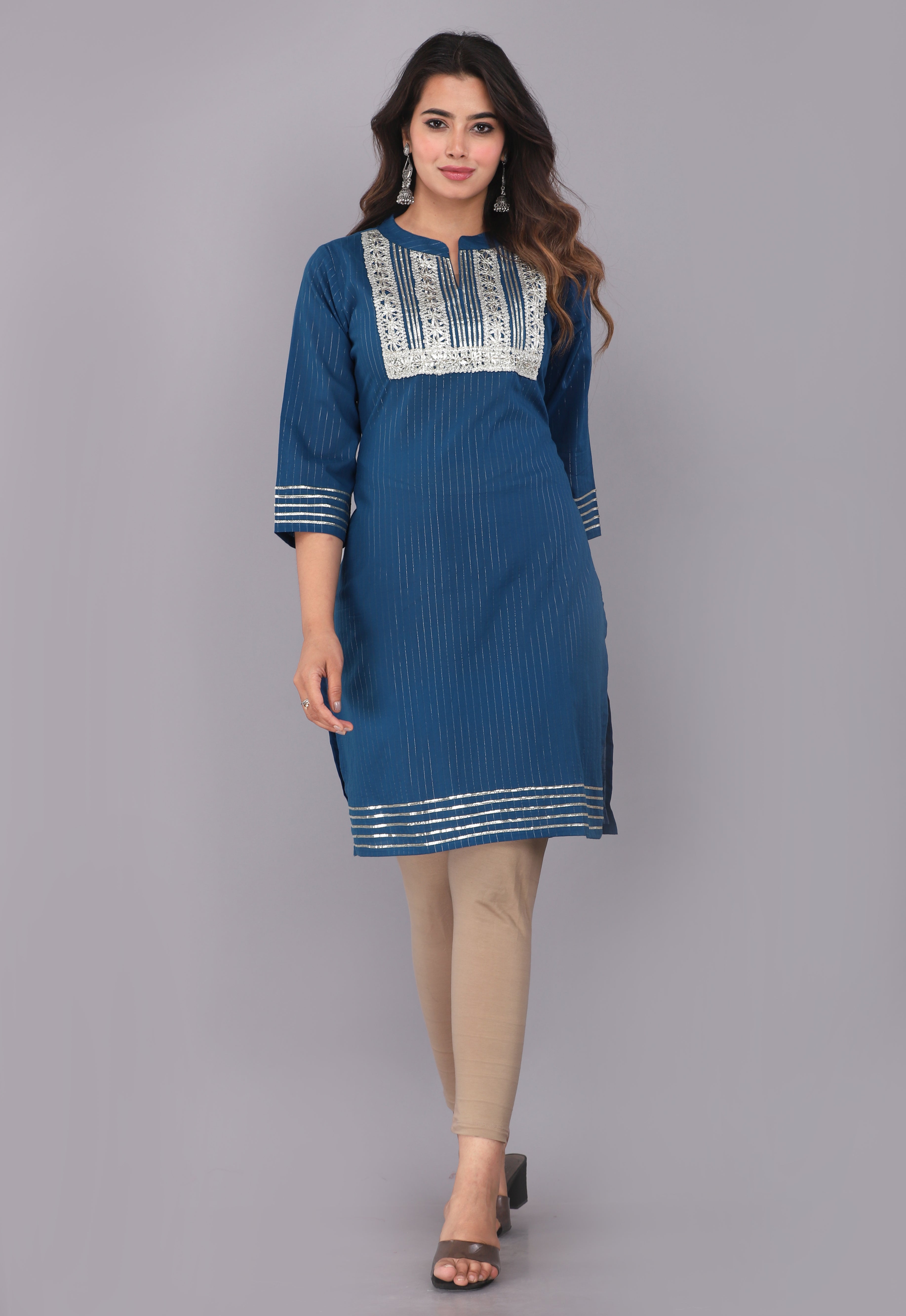 Midnight Spark Lurex Cotton Kurta