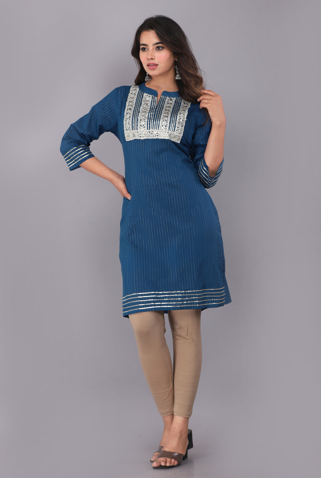 Midnight Spark Lurex Cotton Kurta