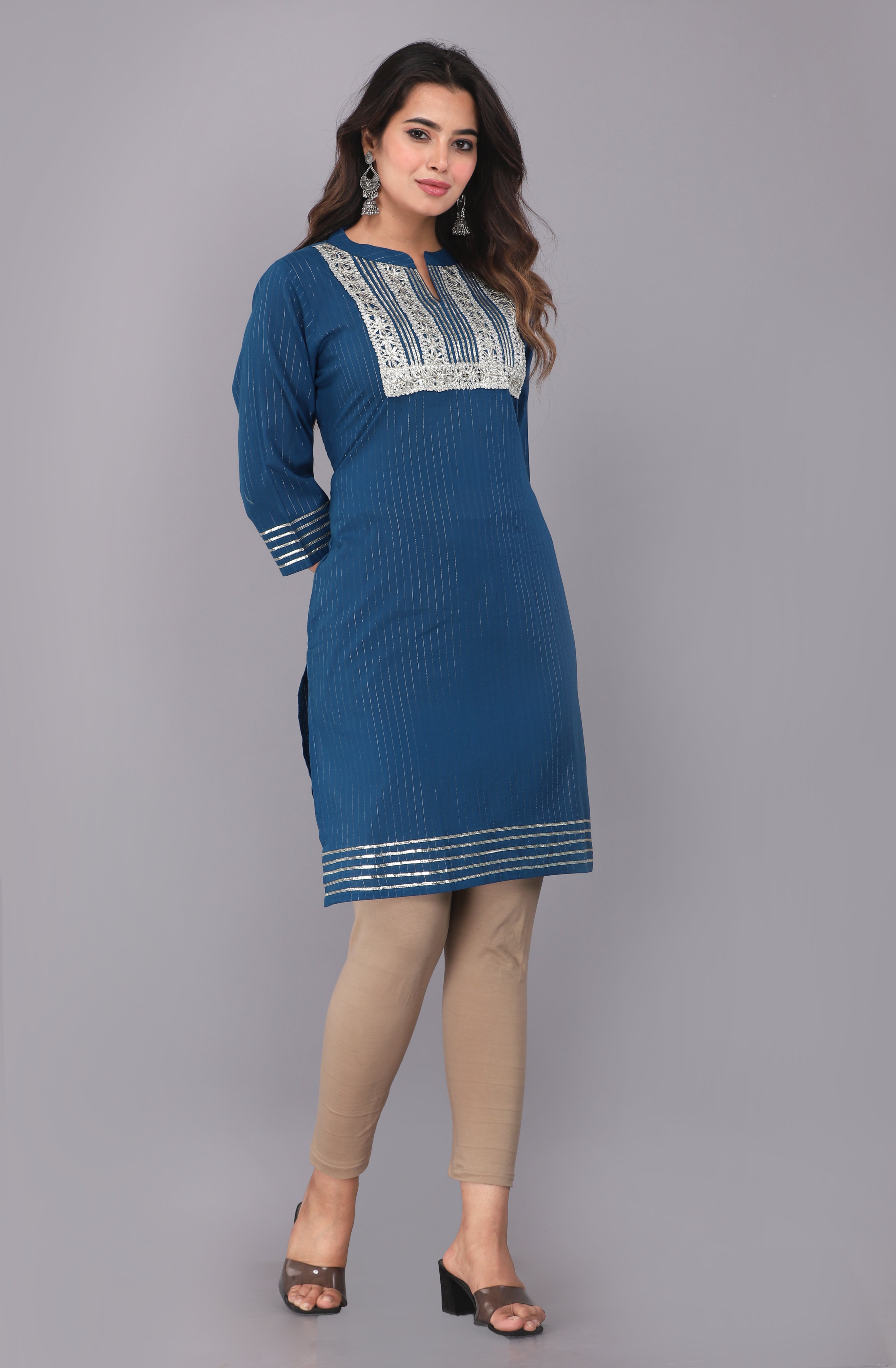 Midnight Spark Lurex Cotton Kurta