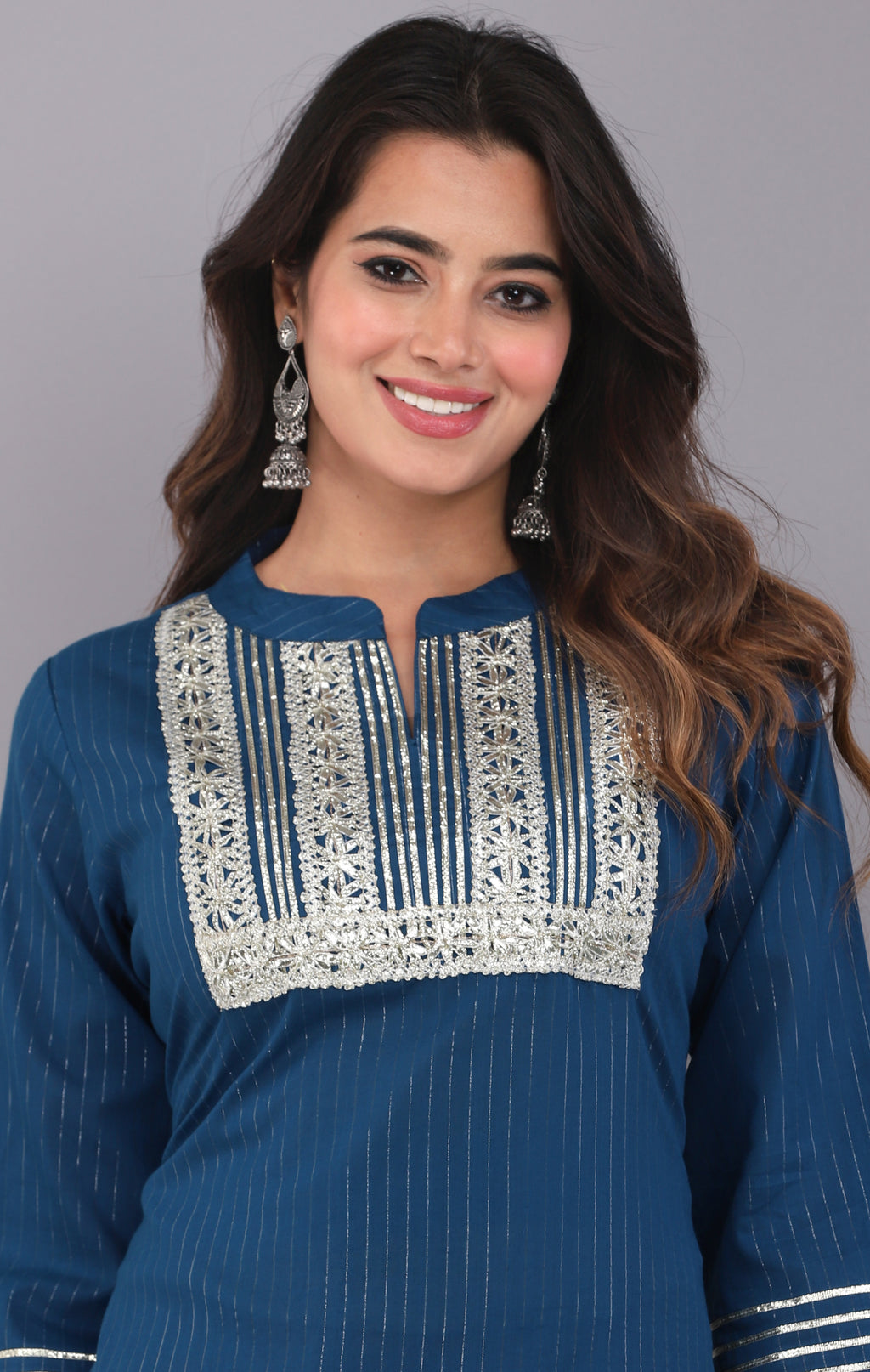 Midnight Spark Lurex Cotton Kurta