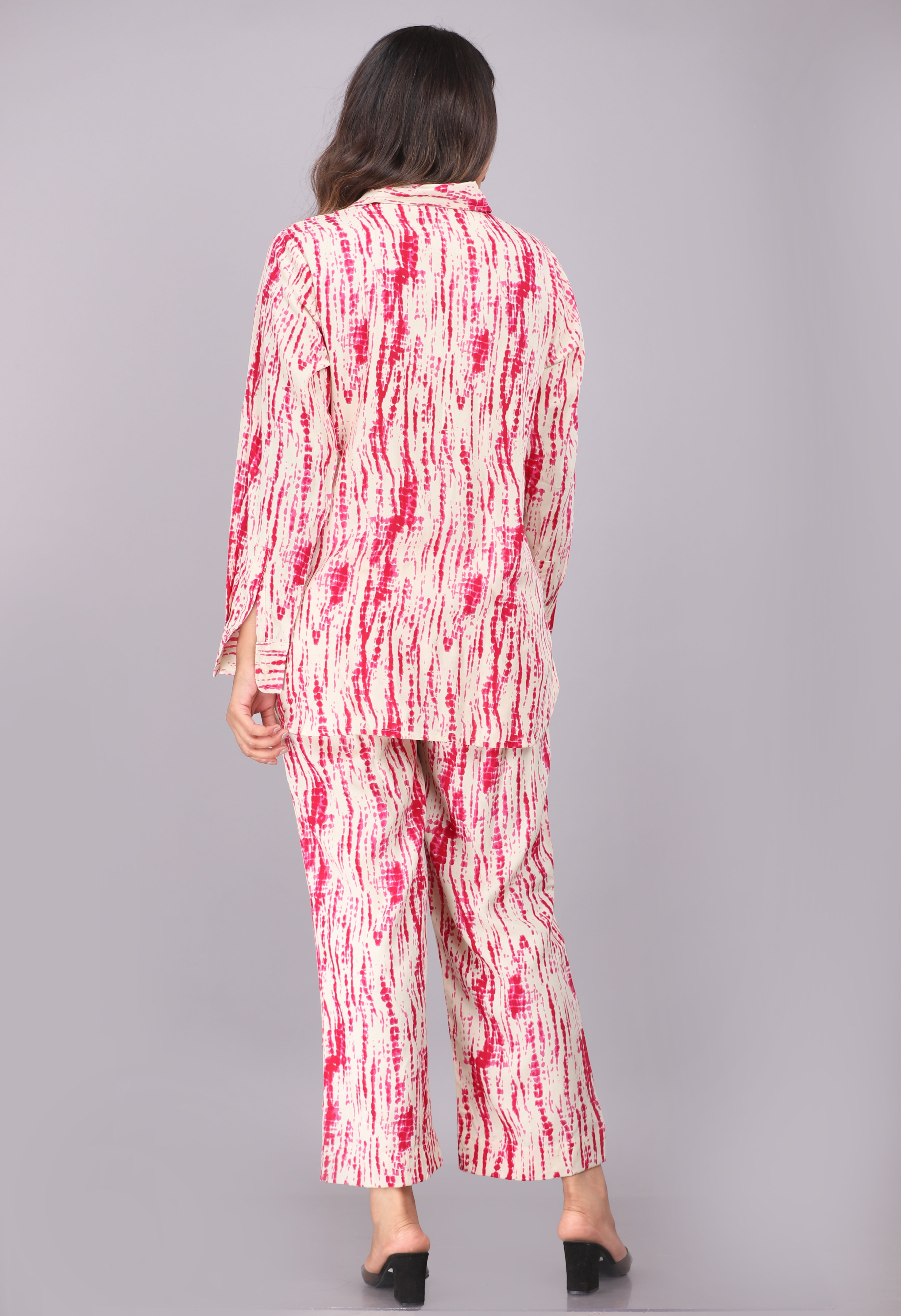 Crimson Cascade Tie-Dye Co-ord Set