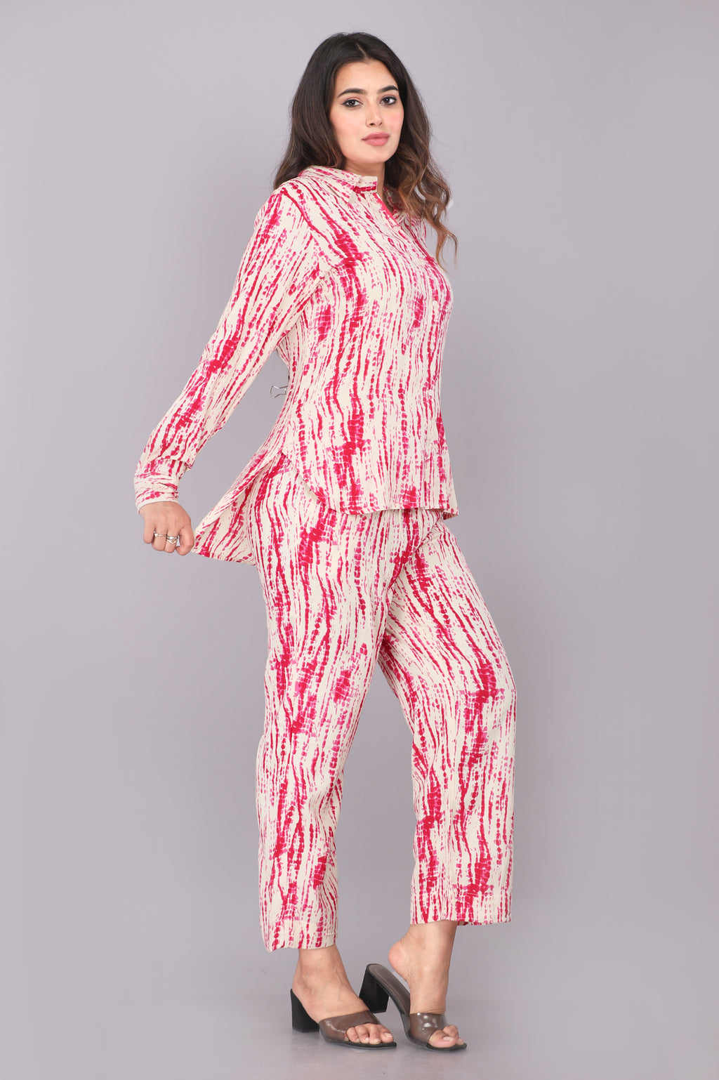 Crimson Cascade Tie-Dye Co-ord Set