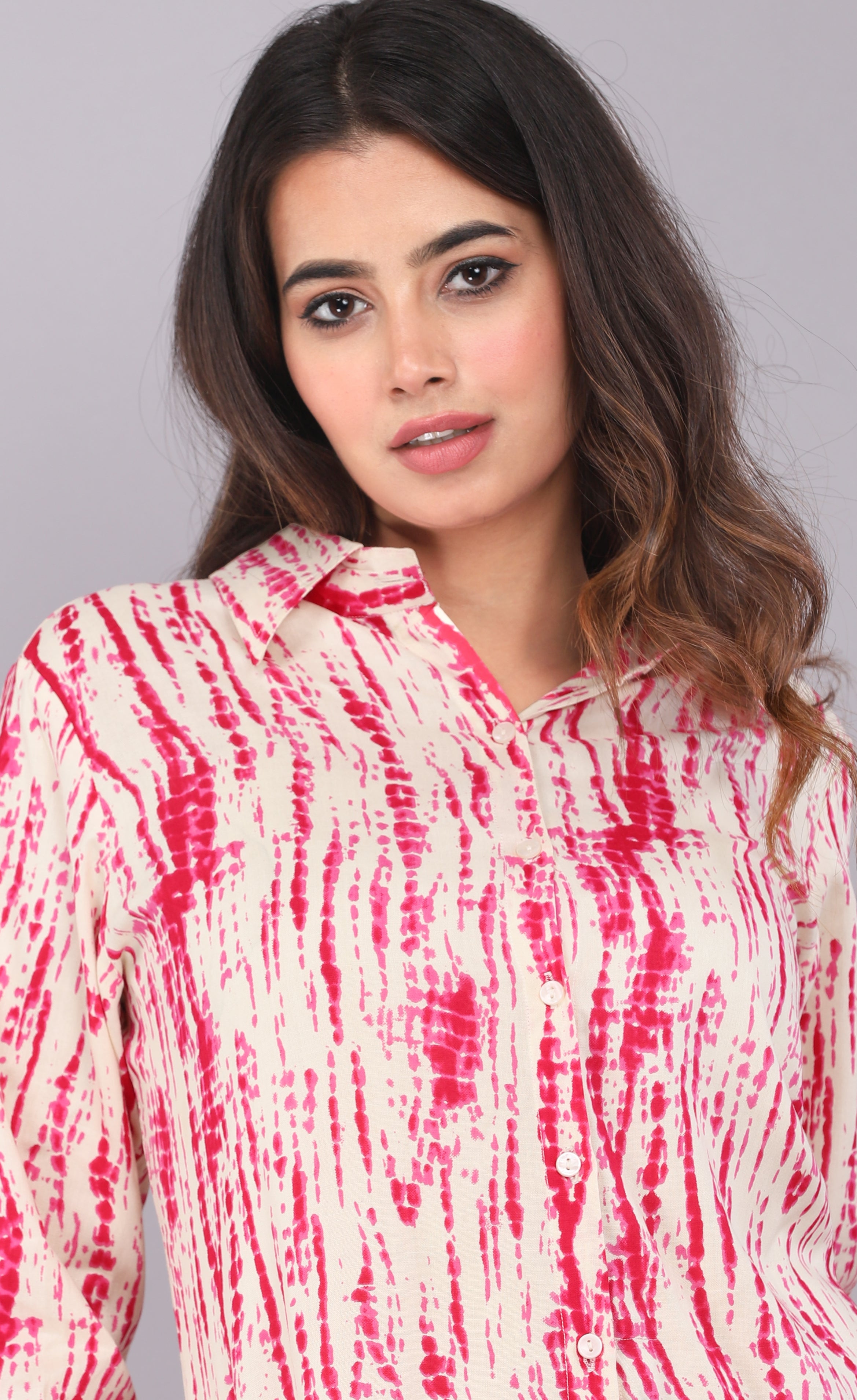 Crimson Cascade Tie-Dye Co-ord Set