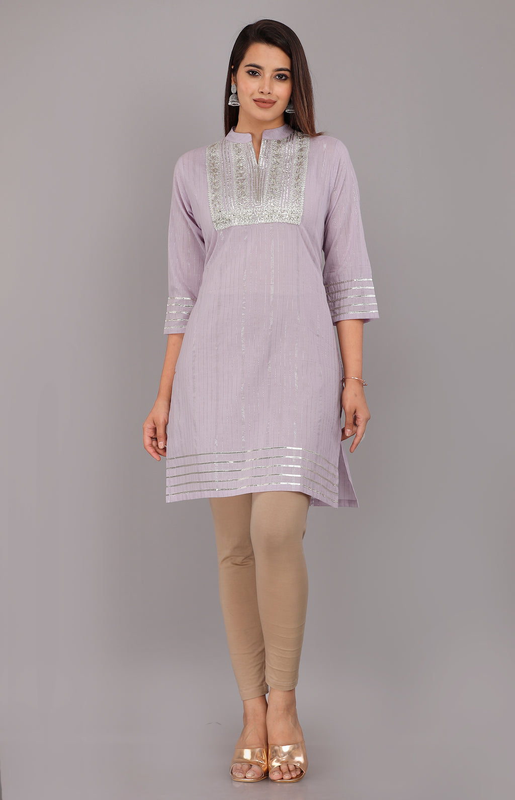 Lilac Gleam Lurex Cotton Kurta