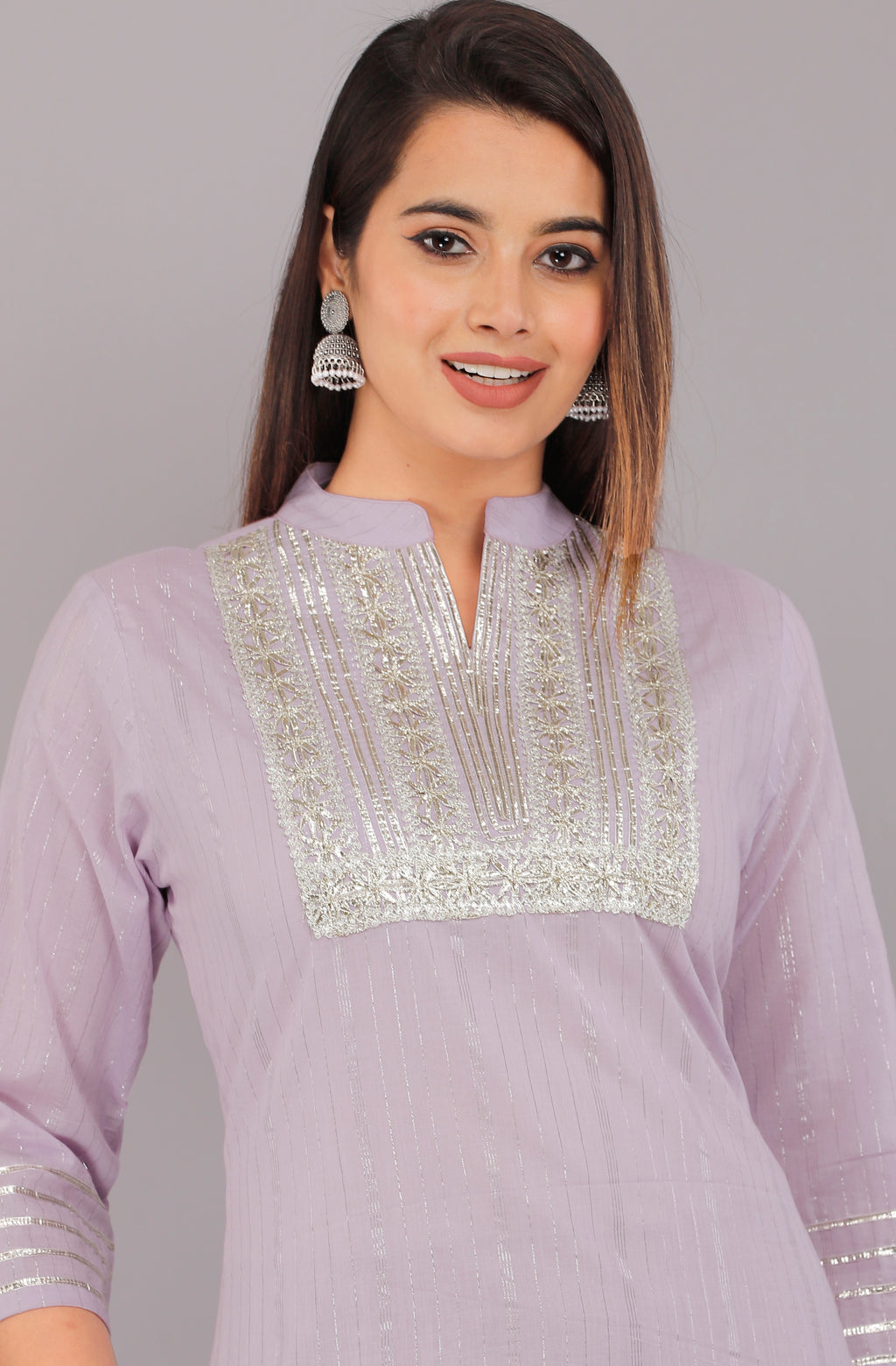 Lilac Gleam Lurex Cotton Kurta