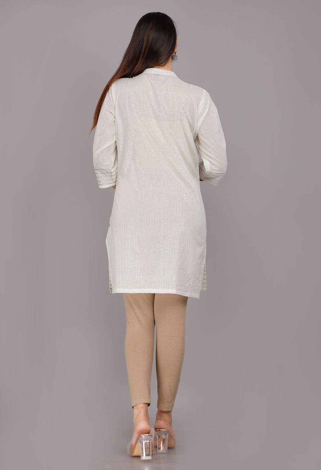 Silver Serenity Lurex Cotton Kurta