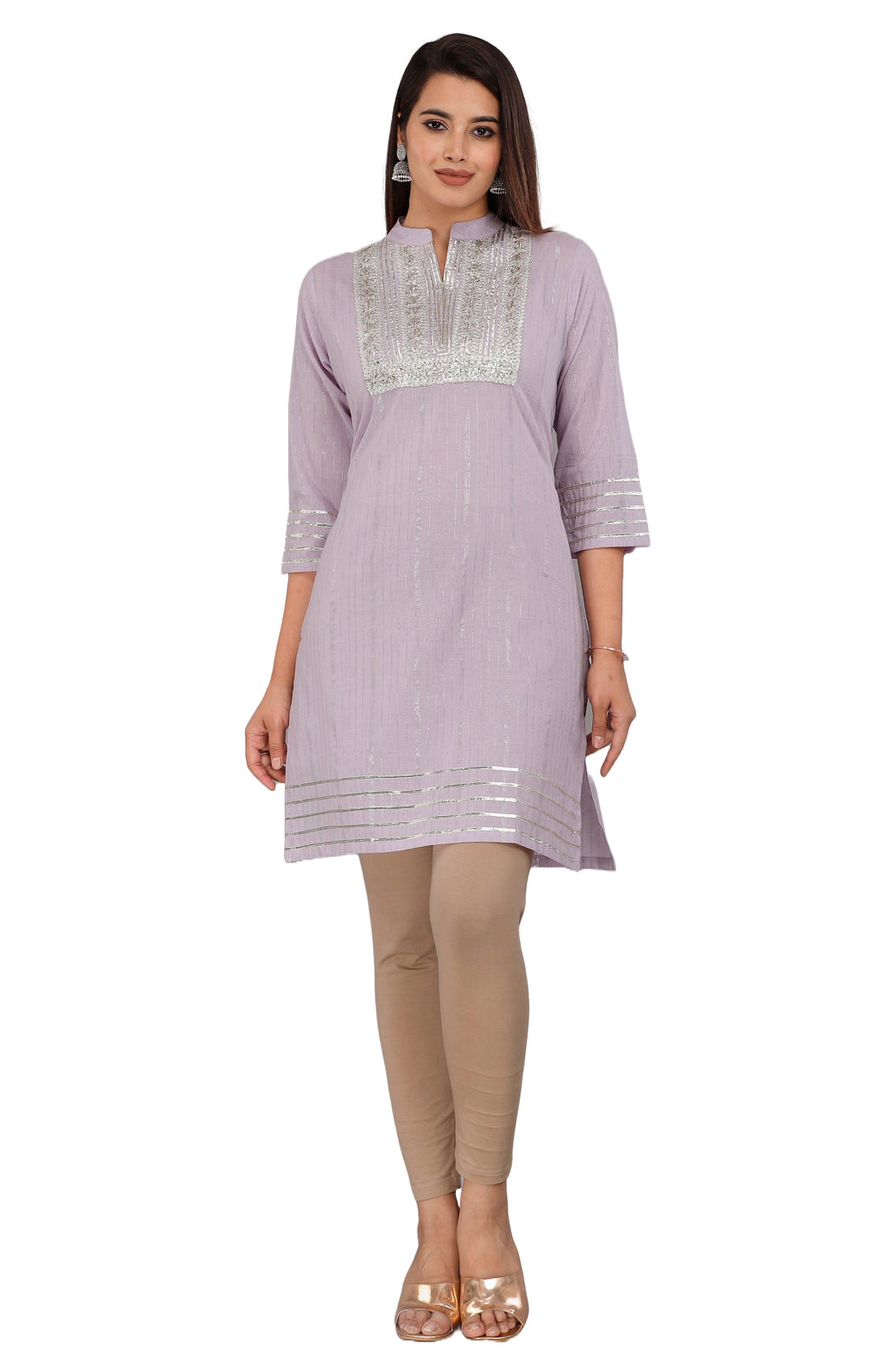Lilac Gleam Lurex Cotton Kurta