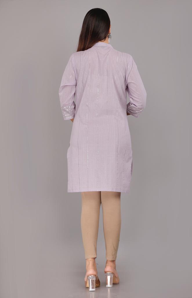 Lilac Gleam Lurex Cotton Kurta